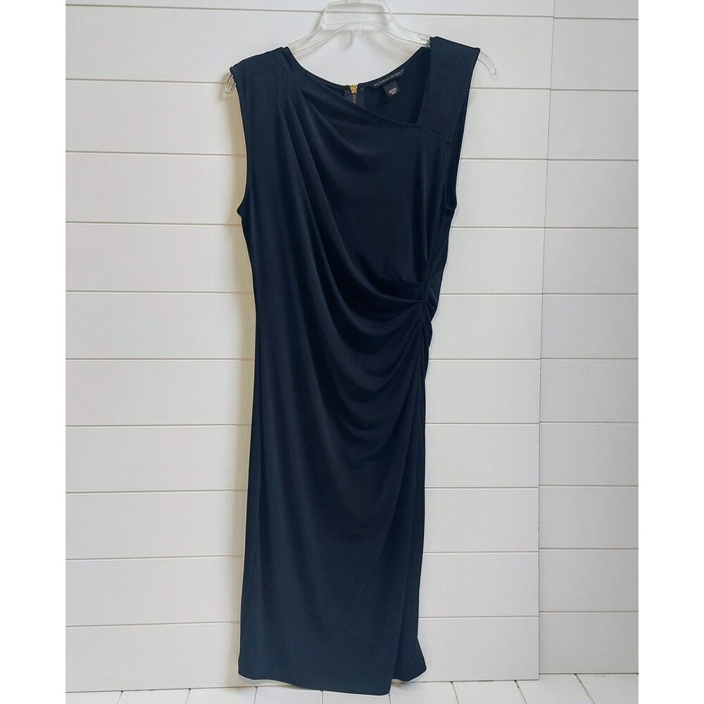 Victoria's Secret Assymetrical Neckline Side-Ruched Dress Women’s Medium Black